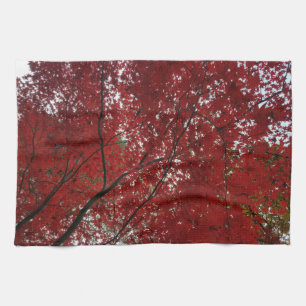 Träd, högsäsong Red Brown Höst löv Kökshandduk
