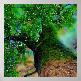 "Träd Hug" Poster halvljuskvadrat