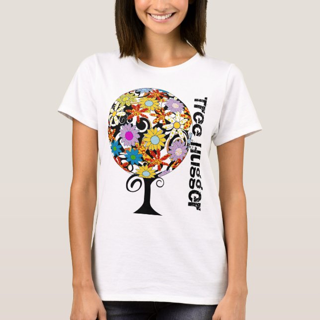Träd hugger - Blommig Ekologisk T-shirt (Framsida)