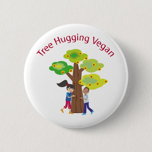 Träd Hugger Vegan-svag Knapp (Framsida)
