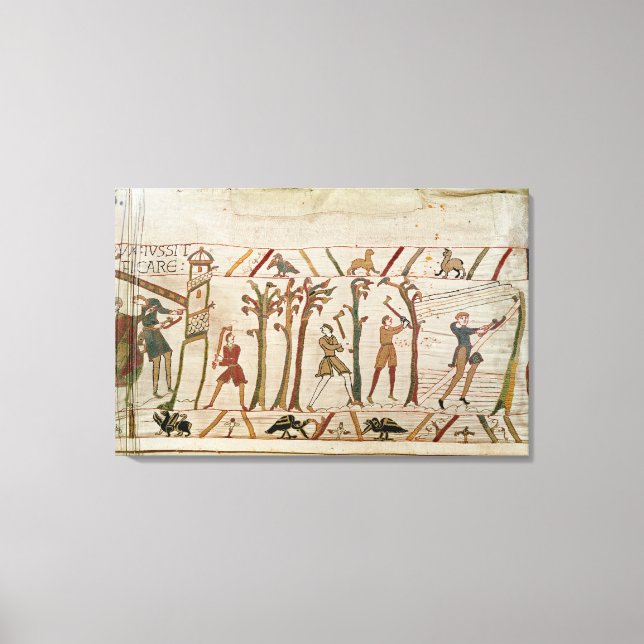 Träd hugges ner för att bygga fraktaserna canvastryck (Framsida)