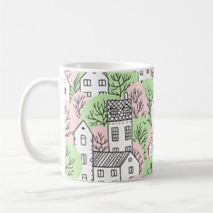 Träd, hus, vår stad kaffemugg