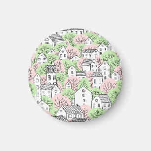 Träd, hus, vår stad magnet