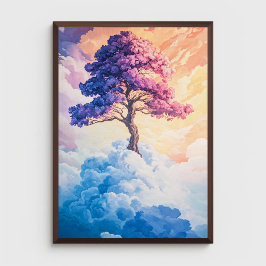 Träd i Abstrakten Clouds Inspired Poster