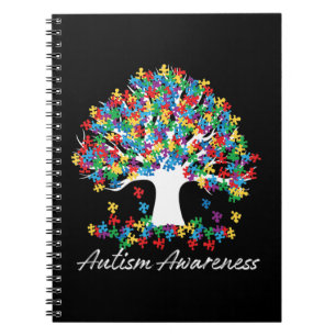 Träd i Autism Awareness Månad Livstid ASD Manar Kv Anteckningsbok