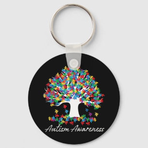 Träd i Autism Awareness Månad Livstid ASD Manar Kv Nyckelring