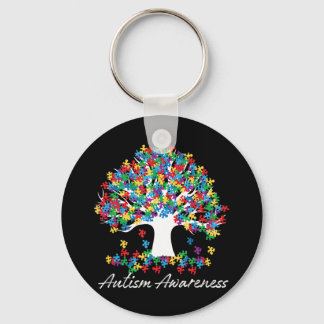 Träd i Autism Awareness Månad Livstid ASD Manar Kv Nyckelring