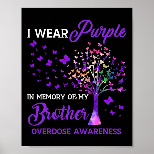Träd I Bära Lila Minne för broderöverdosering Awar Poster (Framsidan)
