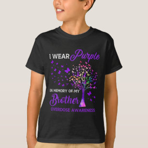Träd I Bära Lila Minne för broderöverdosering Awar T Shirt