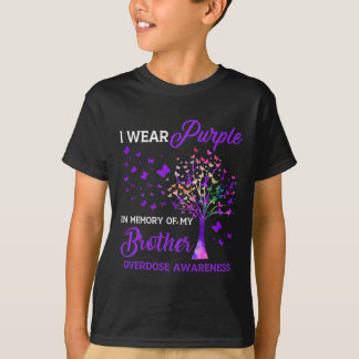Träd I Bära Lila Minne för broderöverdosering Awar T Shirt