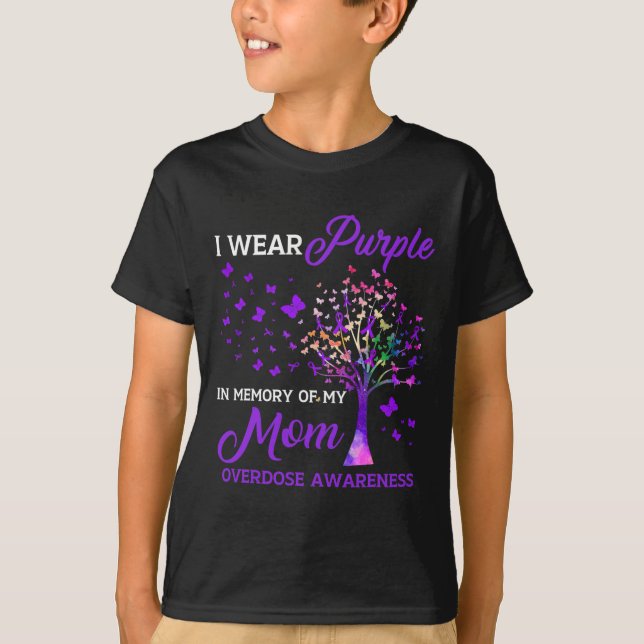 Träd I Bära Lila Minne för överdosering av Mamma T Shirt (Framsida)