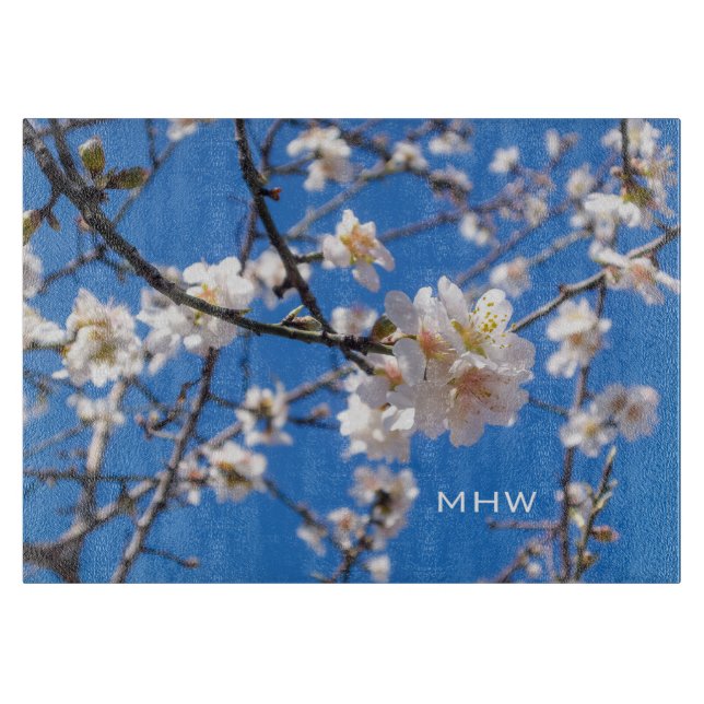 Träd i Blommor-anpassningsbarnas monogram skärbräd (Framsidan)