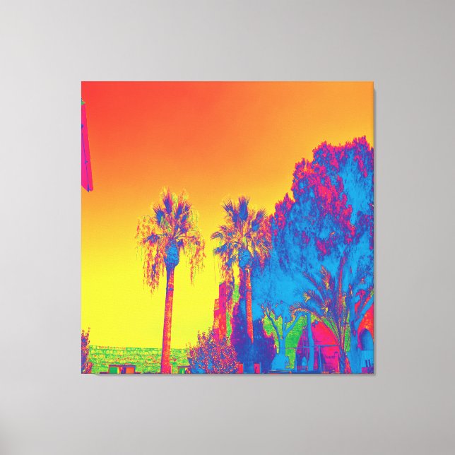 Träd i det cypriotiska härdade Kanvastrycket Canvastryck (Framsida)