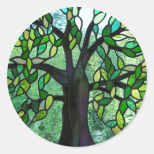 Träd i Enchantment Sticker Runt Klistermärke