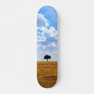 Träd i ett skördat vete fält mini skateboard bräda 18,5 cm