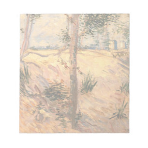 Träd i Fält på en solnydag av Vincent van Gogh Anteckningsblock