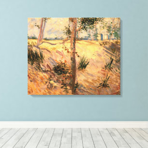 Träd i Fält på en solnydag av Vincent van Gogh Canvastryck