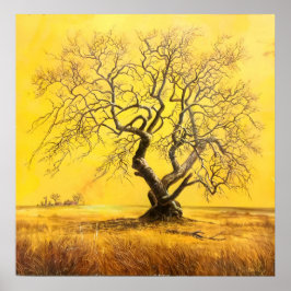 Träd i Golden Light Poster