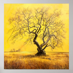 Träd i Golden Light Poster