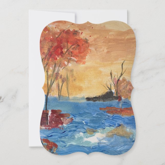 Träd i gult allmänt personligt anpassningsbara  kort (Framsida)