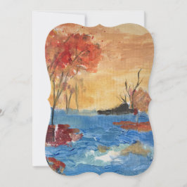 Träd i gult allmänt personligt anpassningsbara  kort