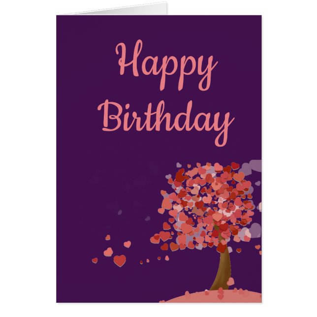 Träd i Hearts söta konsthjärtan Hälsningskort (Framsidan)