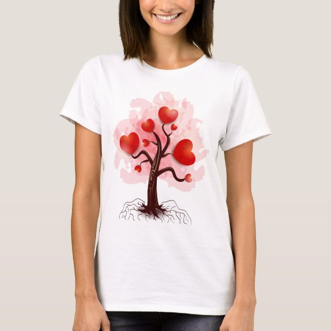 Träd i Hearts T Shirt (Framsida)