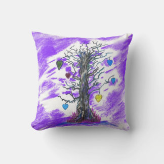 Träd i Kärlek Lila Pillow Kudde