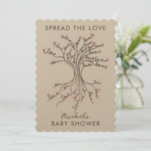 Träd i Kärlek Meaningful Personlig Baby Shower Inbjudningar