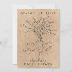 Träd i Kärlek Meaningful Personlig Baby Shower Inbjudningar