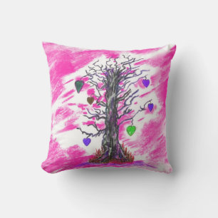 Träd i Kärlek Rosa Pillow Kudde