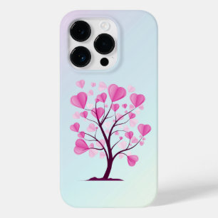 Träd i Kärlek Träd vid Hearts Rosa Pastel Watercol