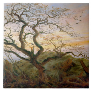 Träd i Kråkor (av Caspar David Friedrich) Kakelplatta