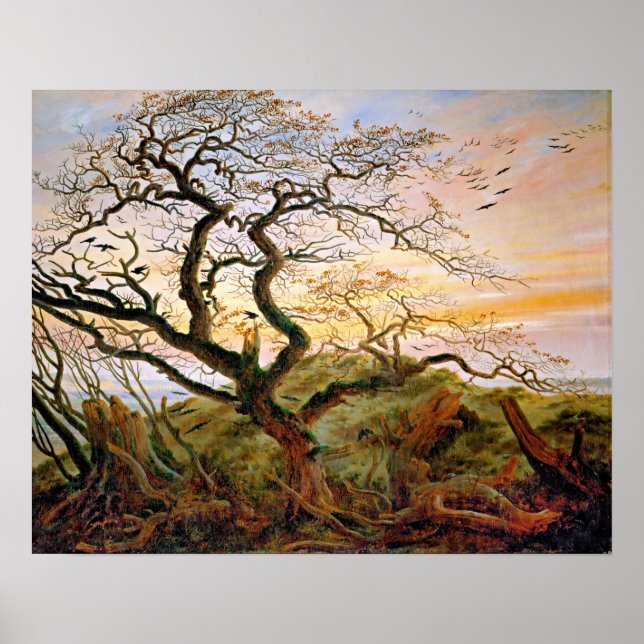 Träd i Kråkorna av Caspar David Friedrich Poster (Framsidan)