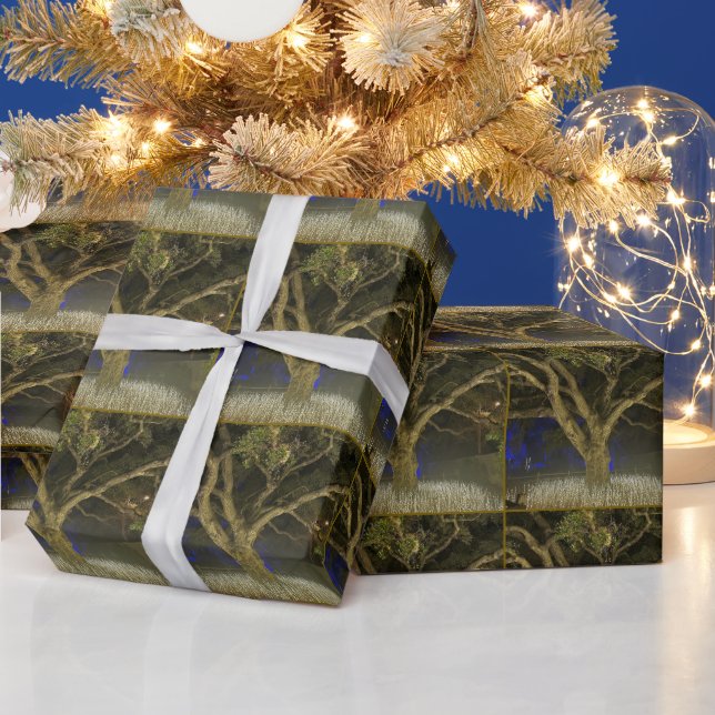Träd i Ljus Wrapping Papper Presentpapper (Helgdagar)