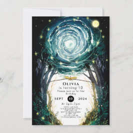 Träd i Magic Woodland Birthday Inbjudningar