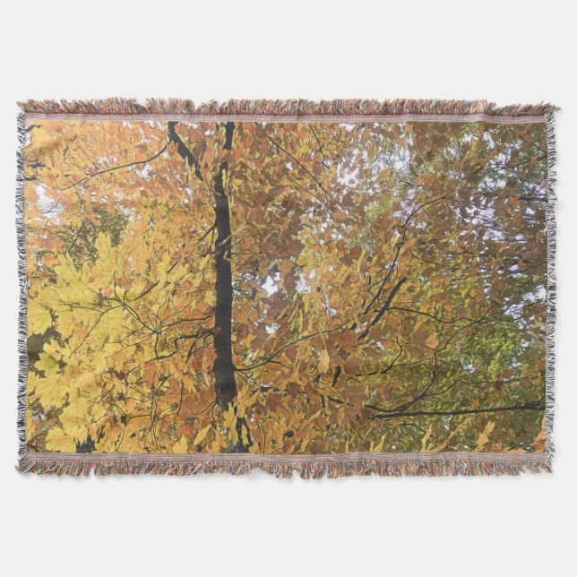 Träd i mitten av oktober 2 Throw Filt (Framsidan)