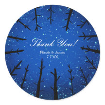 Träd i nattens himmel rustika bröllopsdekaler