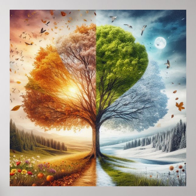 Träd i Seasons Poster (Framsidan)