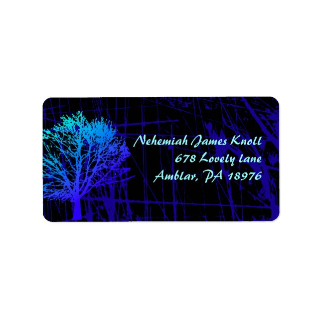 TRÄD i SKOGEN RETURETIKETTERNA Adressetikett (Framsidan)