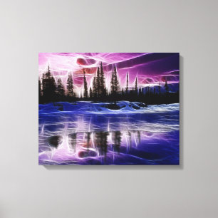 Träd i Snö Landskapet Wrapped Canvas