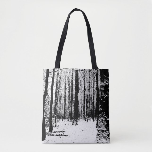 Träd i snötotot hänger lös tygkasse (Framsida)