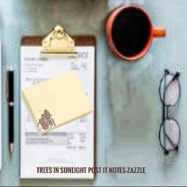 Träd i solljus post-it block