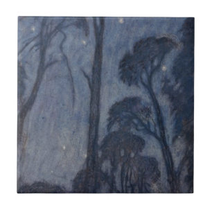 Träd i Twilight (av Edward Robert Hughes) Kakelplatta