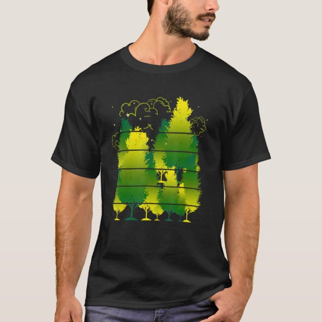 Träd i vildmarken och skogslandskapet träd t shirt (Framsida)
