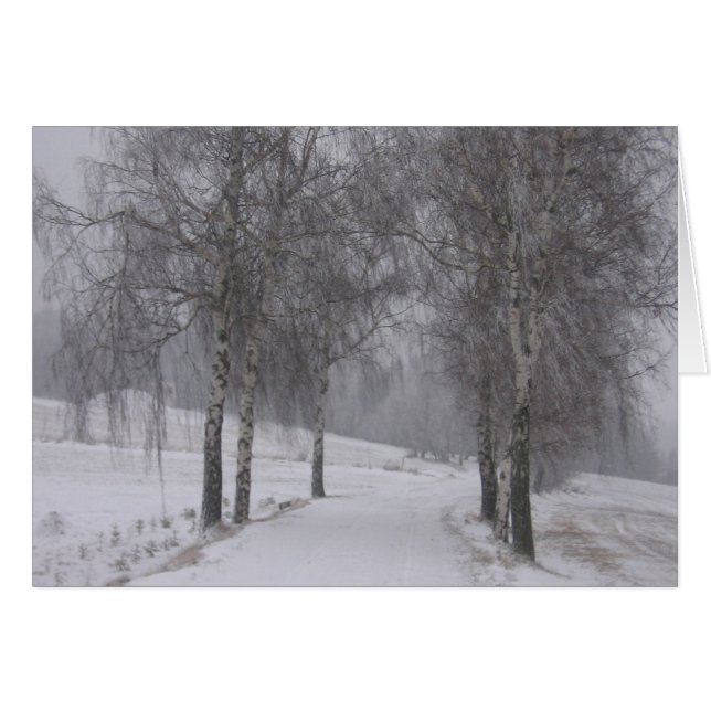 Träd i Winter Hälsningskort (Framsidan Horizontal)