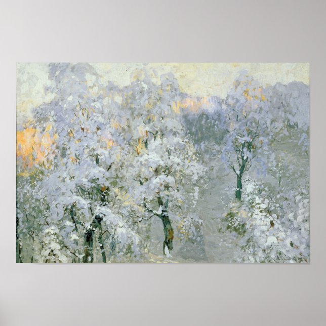 Träd i Wintry Silver, 1910 Poster (Framsidan)