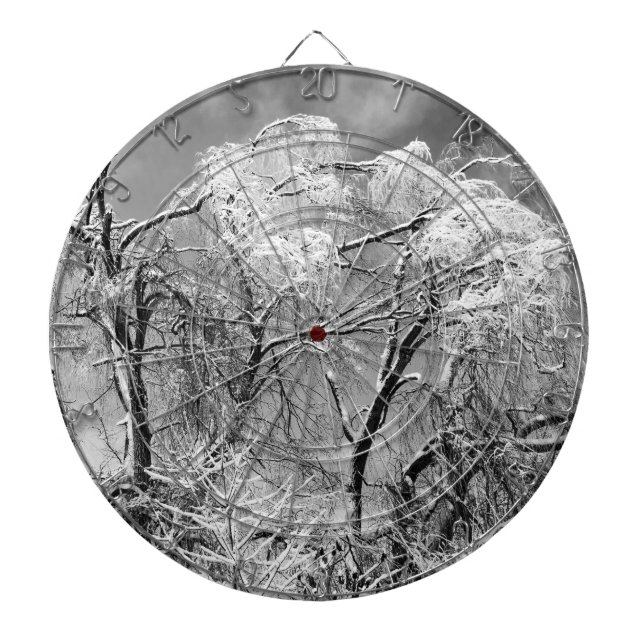 träd iklädda vinter darttavla (Framsidan)