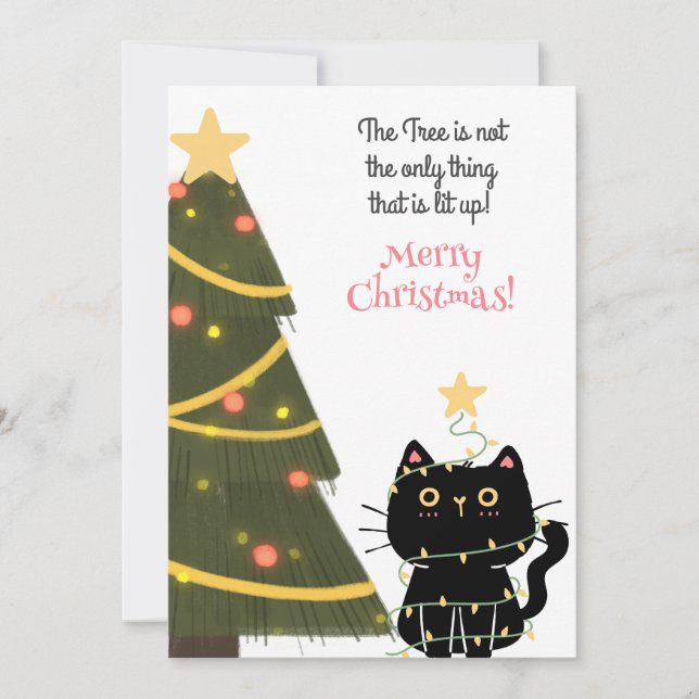 träd, inte bara sak upplyst julkort (Framsida)