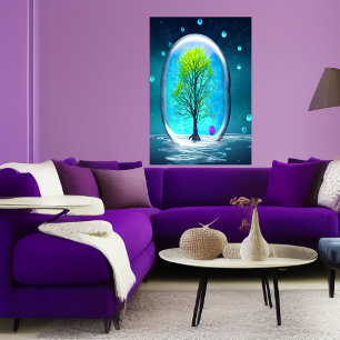 Träd inuti en bubbla AI Art Poster